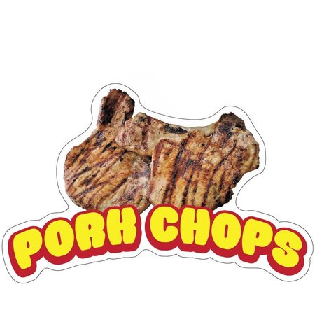 SIGNMISSION Pork Chops Decal Concession Stand Food Truck Sticker, 8" x 4.5", D-DC-8 Pork Chops19 D-DC-8 Pork Chops19